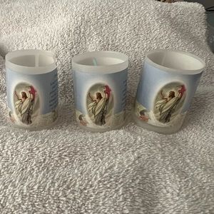 NEW VINTAGE SET OF 3 EASTER PRAYER CANDLES- 1998
